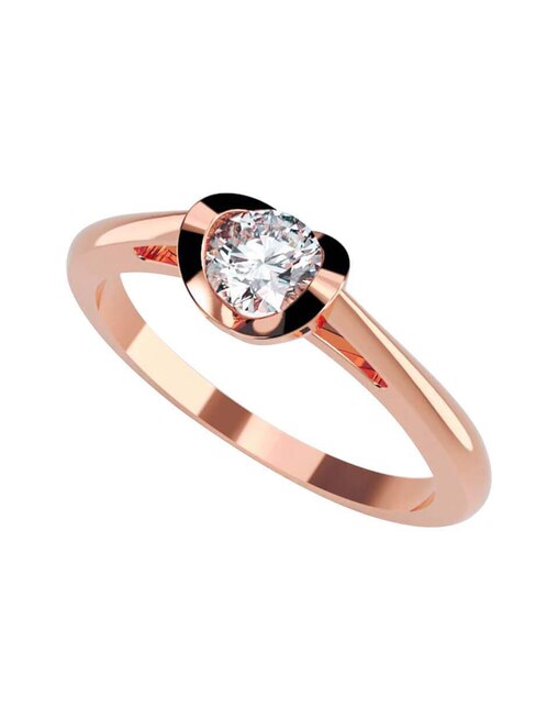 Anillo de compromiso de oro 10 k Amore Mio zirconia cúbica