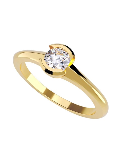 Anillo de compromiso de oro 10 k Amore Mio zirconia cúbica