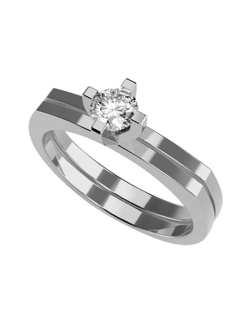 Anillo de compromiso de oro 10 k Amore Mio zirconia cúbica