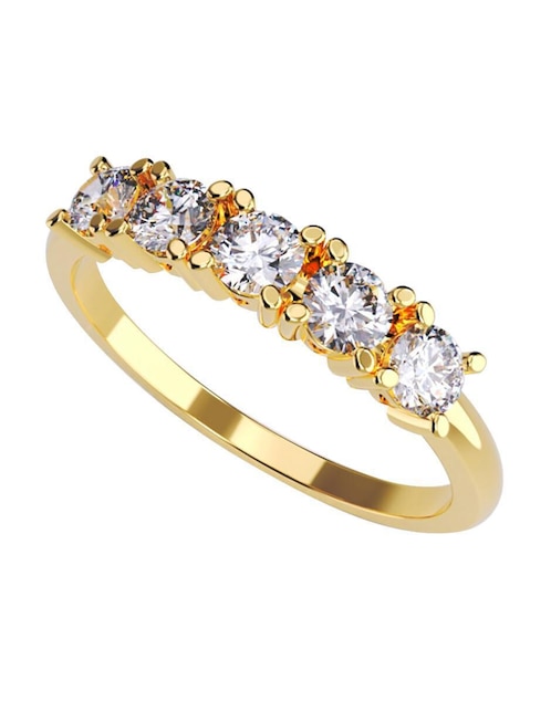 Anillo de compromiso de oro 10 k Amore Mio zirconia cúbica