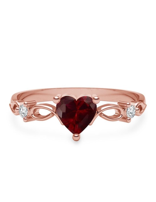 Anillo de compromiso de oro 14 k rubí 1