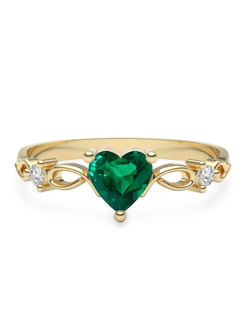 Anillo de compromiso "de" oro 14 k amelie joyas esmeralda