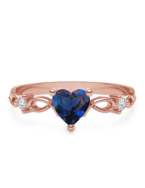 Anillo de compromiso de oro 14 k zafiro 1