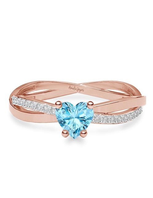 Anillo de compromiso de oro 14 k Amelie Joyas zirconia
