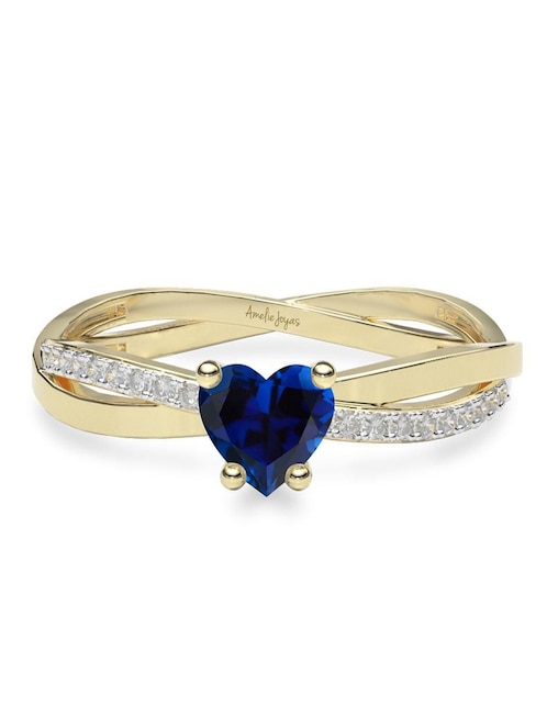 Anillo de compromiso "de" oro 14 k amelie joyas zirconia