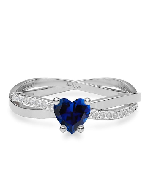 Anillo de compromiso de oro 14 k Amelie Joyas zirconia