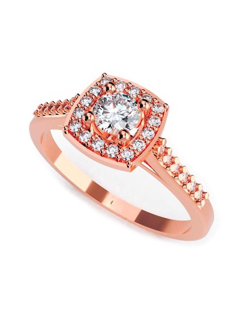 Anillo de compromiso de oro 10 k Amore Mio zirconia cúbica