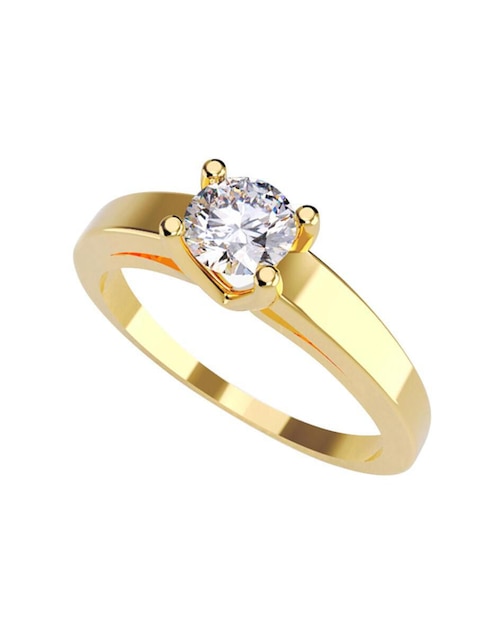 Anillo de compromiso de oro 10 k Amore Mio zirconia cúbica