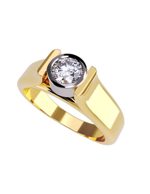 Anillo de compromiso de oro 10 k Amore Mio zirconia cúbica