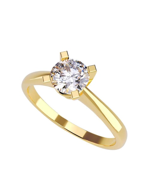 Anillo de compromiso de oro 10 k Amore Mio zirconia cúbica