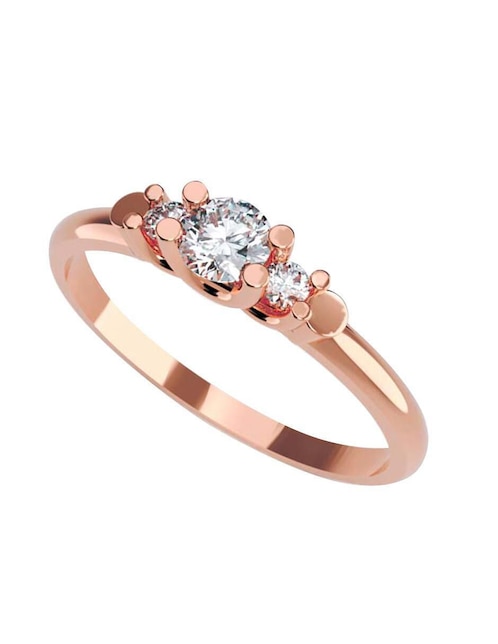 Anillo de compromiso de oro 10 k Amore Mio zirconia cúbica