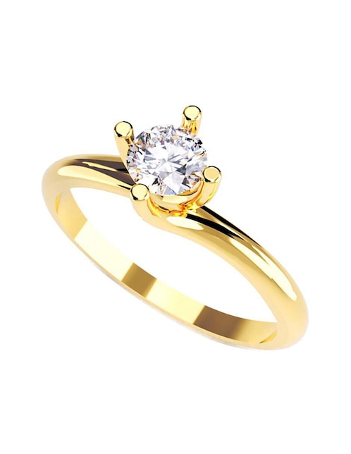 Anillo de compromiso de oro 10 k Amore Mio zirconia cúbica