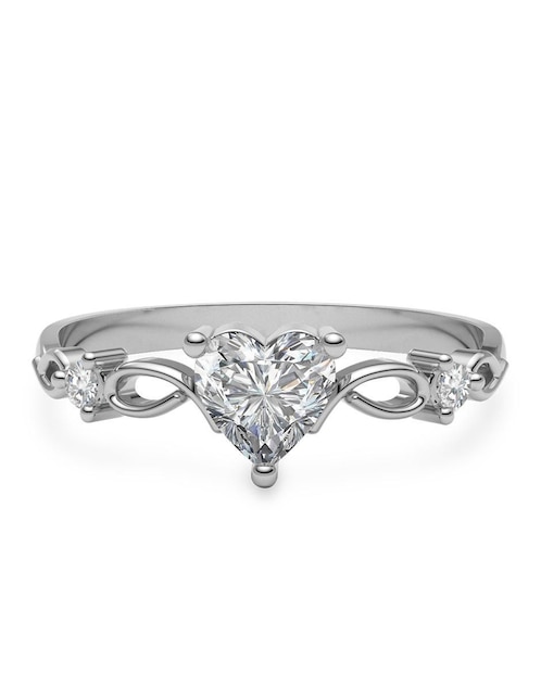 Anillo de compromiso de oro 14 k Amelie Joyas zirconia