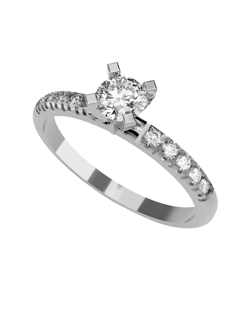 Anillo de compromiso de oro 10 k Amore Mio zirconia cúbica