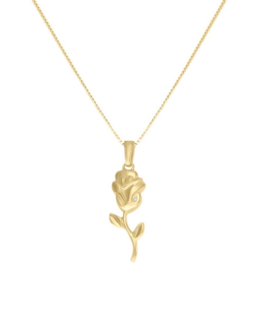 Colgante Y Dije de flor Fianelli rosa baccara de oro amarillo 14 K