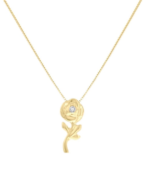Colgante Y Dije de flor Fianelli rosa centifolia de oro amarillo 14 K