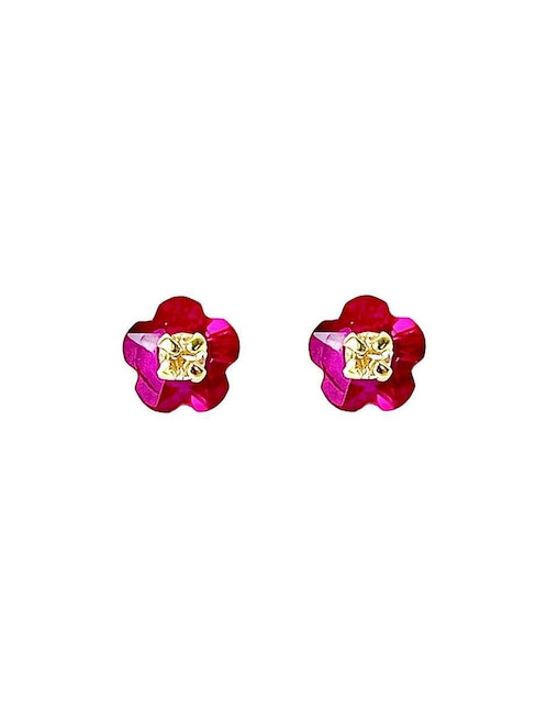 Broqueles de flor Mancini de oro zirconia