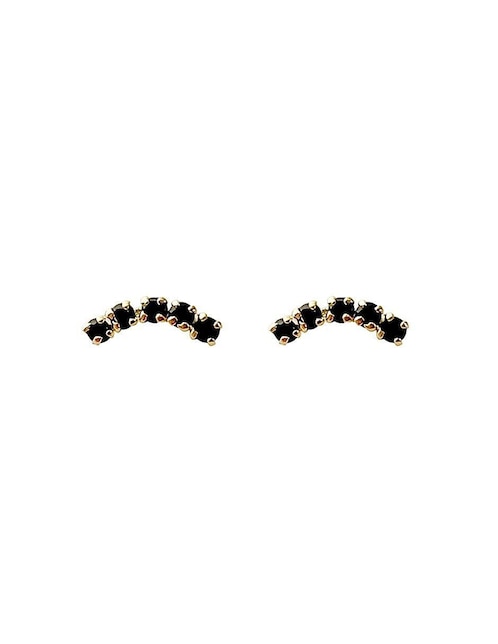 Broqueles de oro con acabado brillante zirconia 1