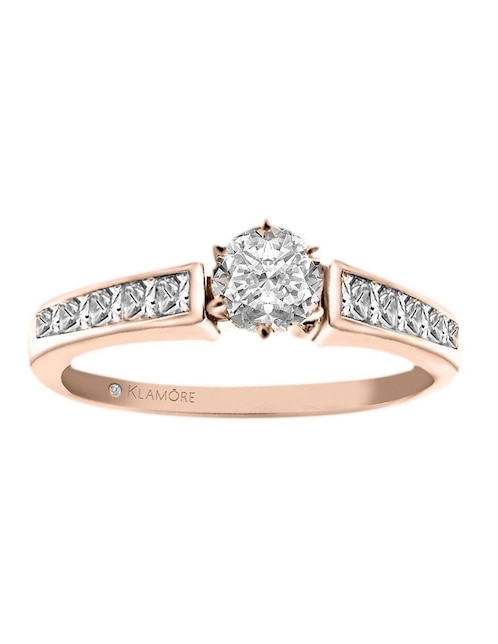 Solitario de oro 14 k Nicole diamante 1