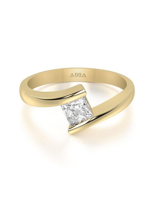 Solitario de oro 14 k