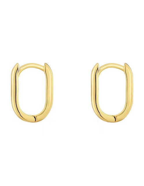 Aretes ovalados Tous Basic de plata P 925 con acabado baño de oro