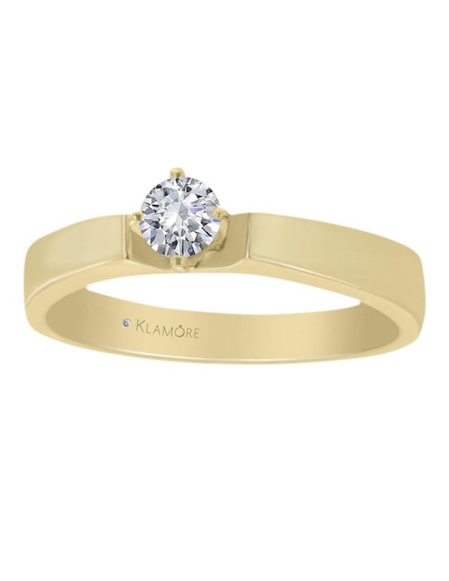 Solitario "de" oro 14 k klamore diamante