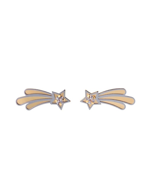 Broqueles circulares Giallo Exclusiva de oro con acabado espejo zirconia