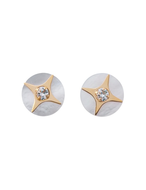 Broqueles de estrella Giallo Exclusiva de oro con acabado espejo zirconia