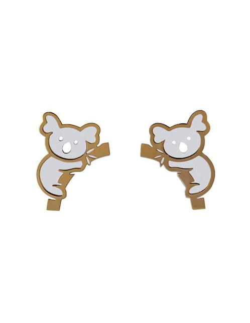 Monkimau Boucles d'oreilles créoles pour enfants Koala, argent 925
