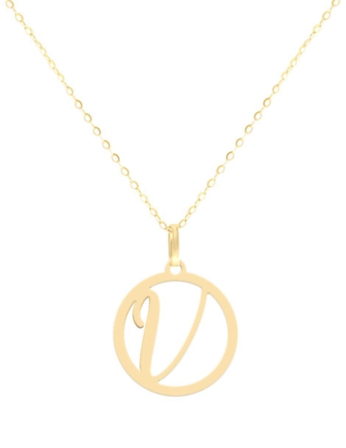 Colgante Y Dije redondo kissita de oro amarillo 14 K