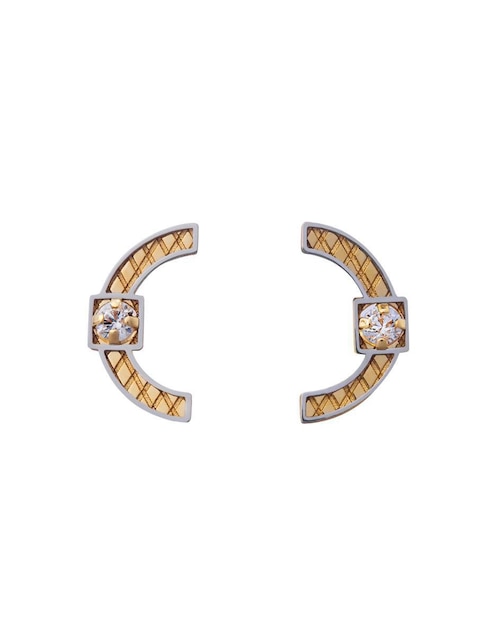 Broqueles circulares Giallo Exclusiva de oro con acabado espejo zirconia