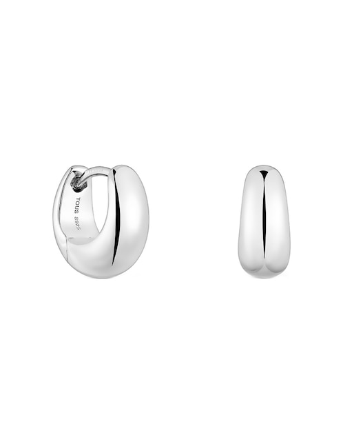 Aretes circulares Tous Basic de plata P 925 con acabado espejo