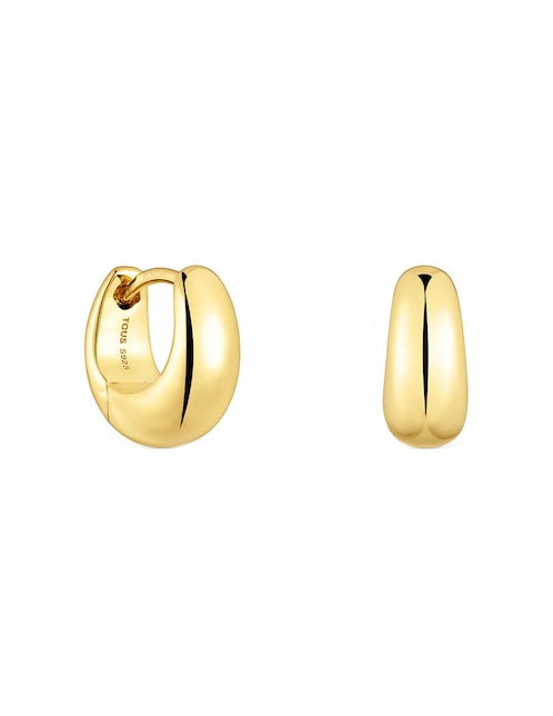 Aretes circulares Tous Basic de plata P 925 con acabado baño de oro