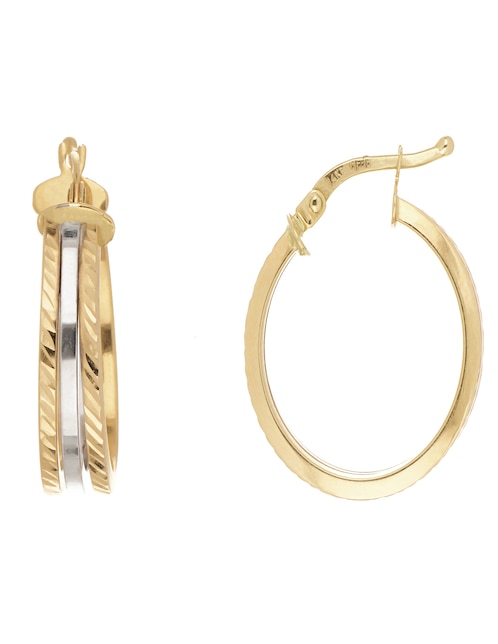 Arracadas de oro amarillo con acabado diamantado 1