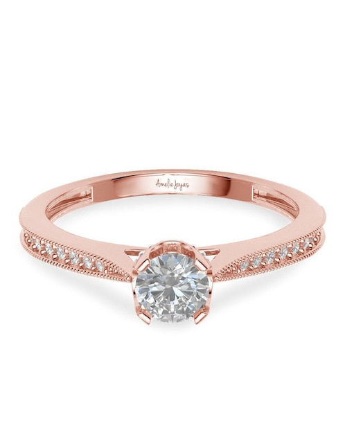 Anillo de compromiso de oro 14 k Amelie Joyas