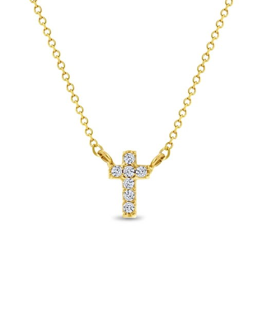 Collar de cruz de oro amarillo 14 K 1