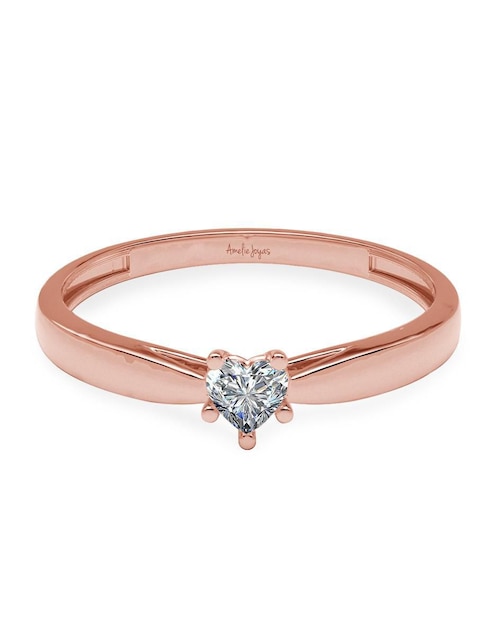 Anillo de compromiso de oro 14 K Amelie Joyas zirconia