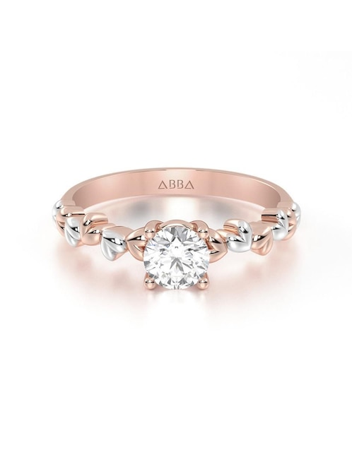 Anillo de compromiso "de" oro 10 k abba joyas zirconia