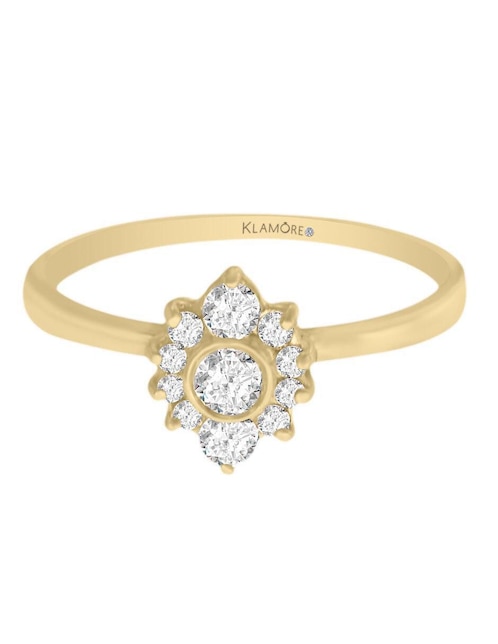 Solitario "de" oro 14 k klamore diamante