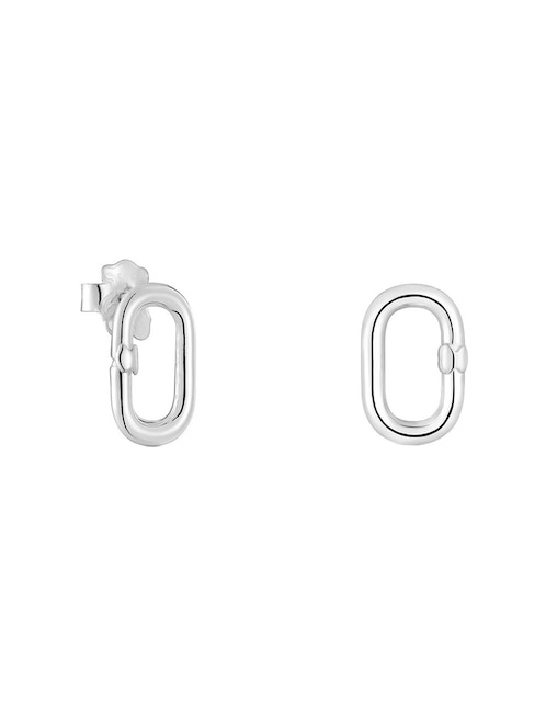 Aretes de aro ovalados Tous Hold Oval de plata P 925 con acabado brillante