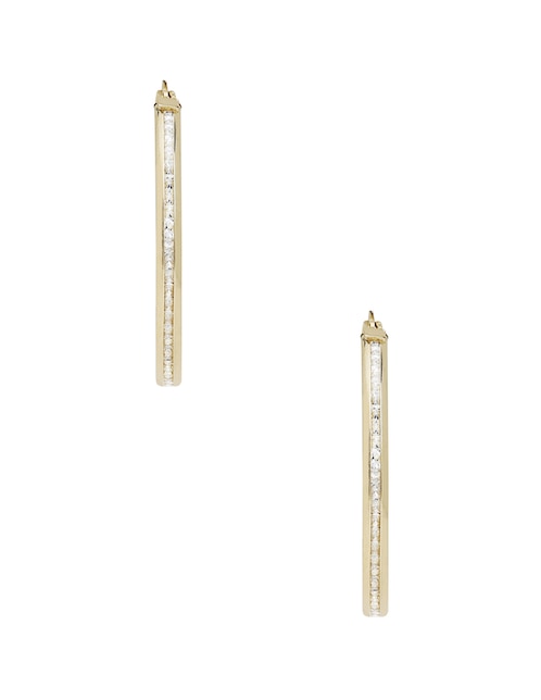 Arracadas de oro con acabado brillante zirconia 1
