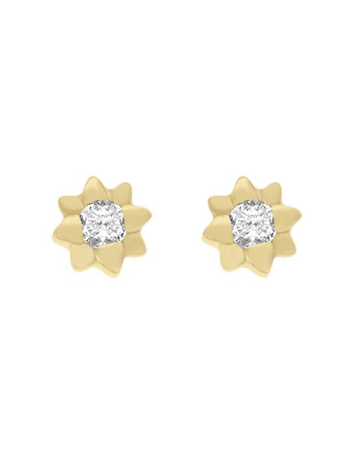 Aretes de estrella Fianelli Grazia de oro con acabado brillante diamante