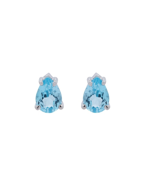 Aretes de gota Valessa de oro con acabado espejo topacio