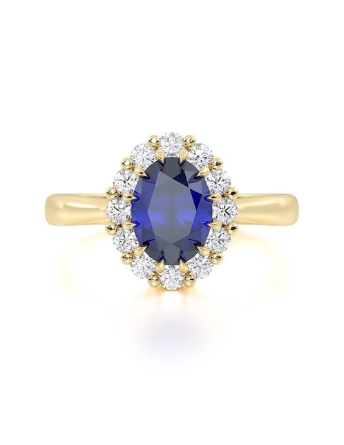 Anillo de compromiso de oro 14K Abba Joyas zirconika