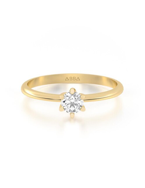 Solitario "de" oro 10 k abba joyas sin familia zirconia