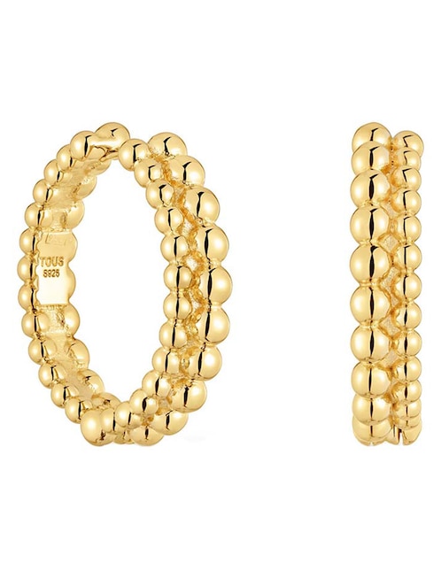 Aretes de aro redondos Tous Gloss de plata P 925 con acabado baño de oro