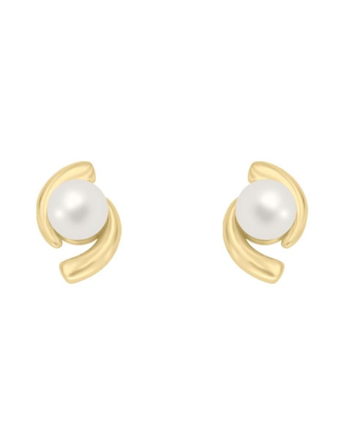 Aretes Fianelli Equilibrio de oro con acabado brillante perla