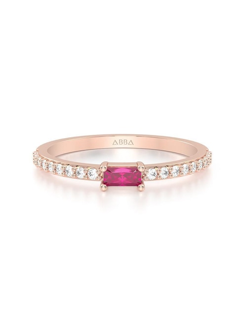 Anillo 10 k de oro zirconia brillante 1