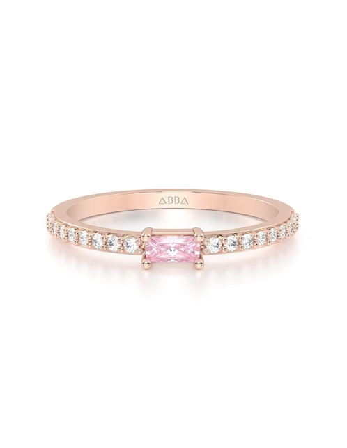 Anillo 14 k de oro zirconia brillante 1