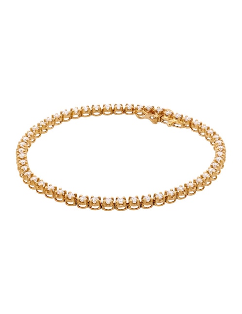 Brazalete Ayla de oro 14 K con acabado pavé